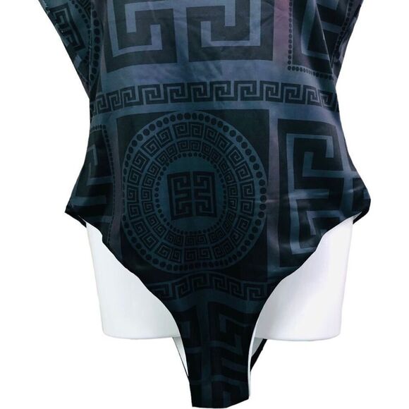 Luxury Designer Inspired Black Bodysuit/ Swimsuit - Picture 4 of 13